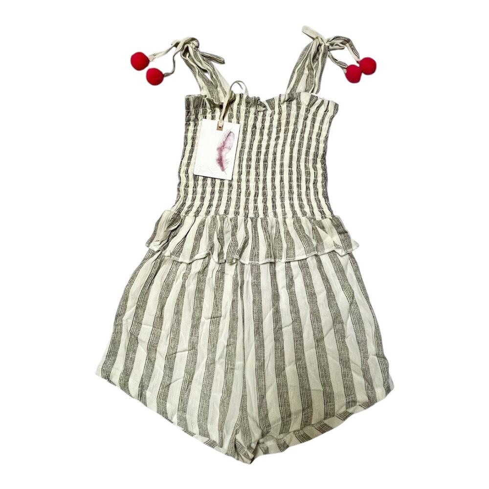 NWT Jessica Simpson Striped Shorts Romper Size 4
